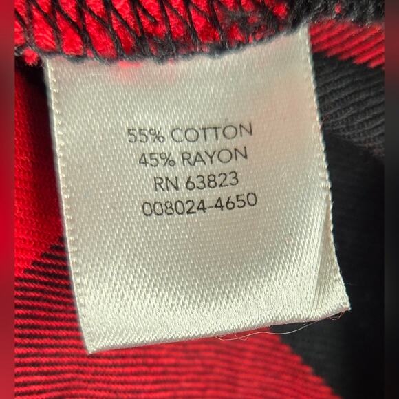 Christopher and Banks Womens Button Front Red and Black Check Plaid Shirt Large - Picture 8 of 8